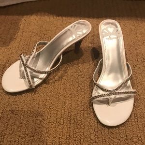 White heeled sandal